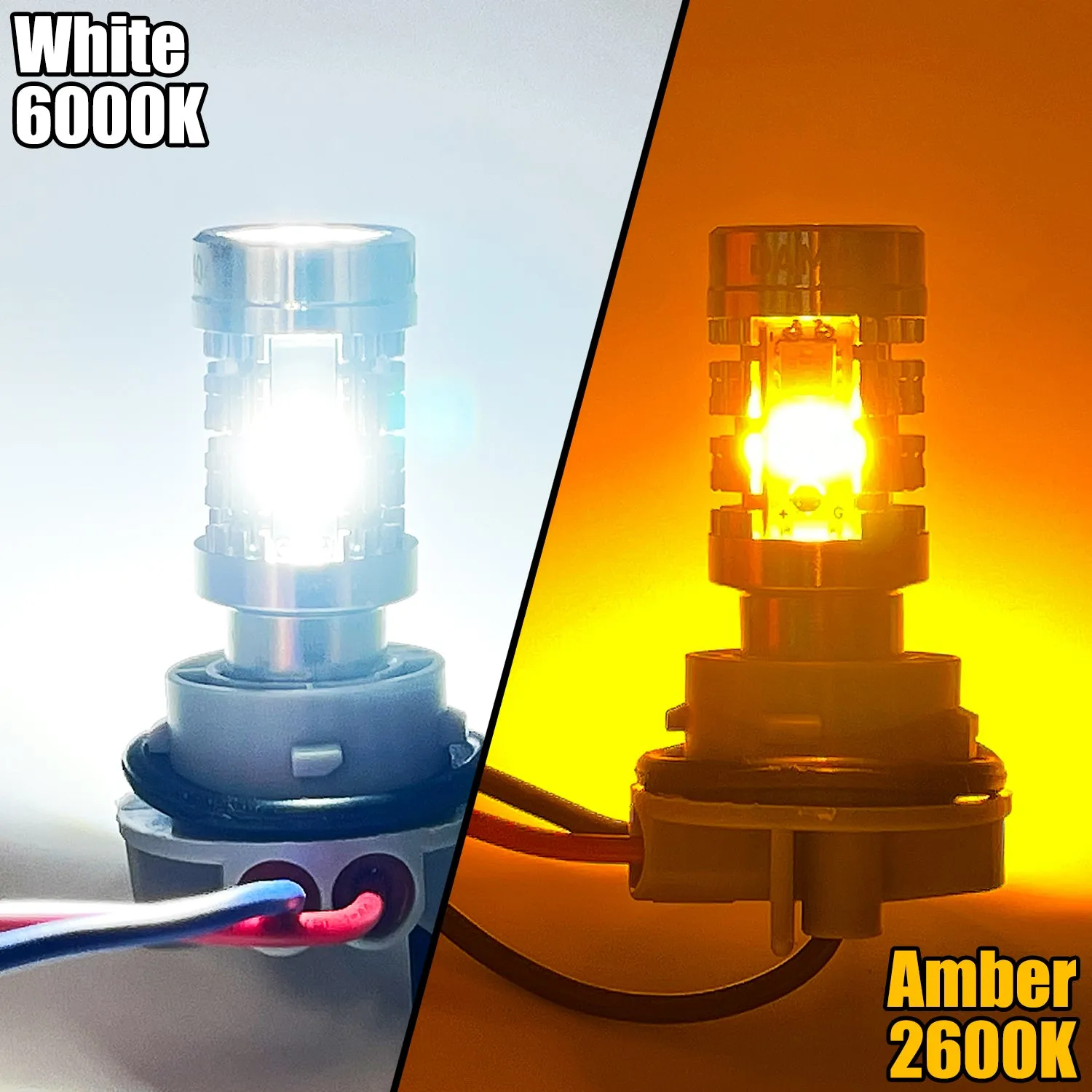 1156: DAMA High Power White / Amber LED Bulbs w/ CANbus | Pack of 2