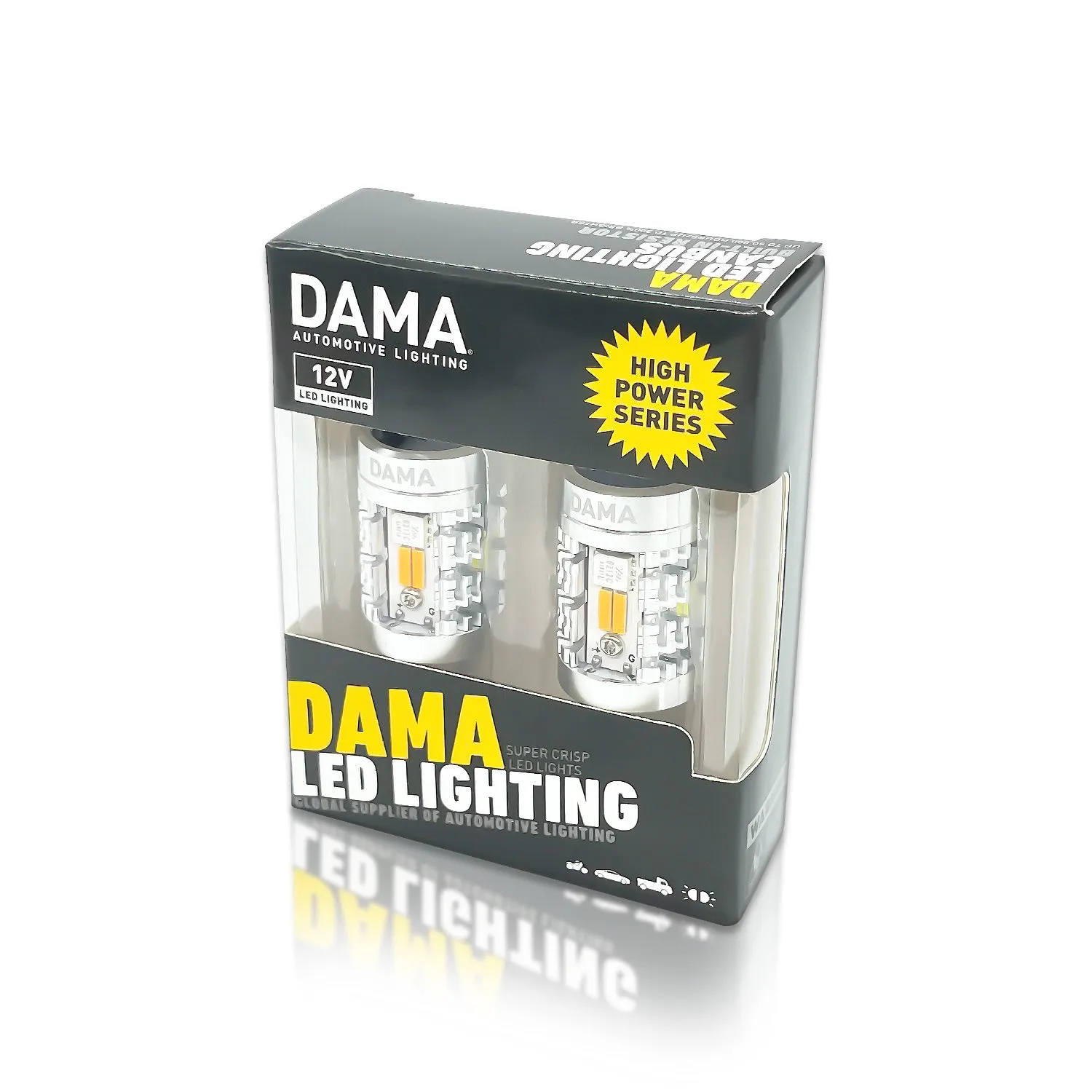 1156: DAMA High Power White / Amber LED Bulbs w/ CANbus | Pack of 2