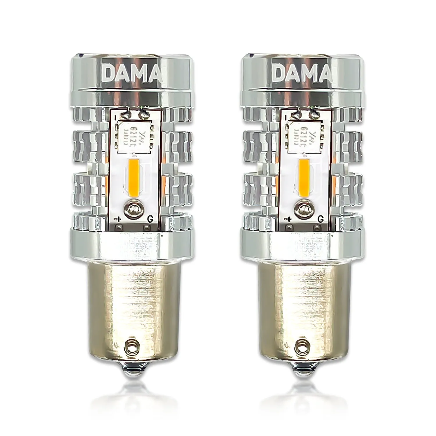 1156: DAMA High Power White / Amber LED Bulbs w/ CANbus | Pack of 2