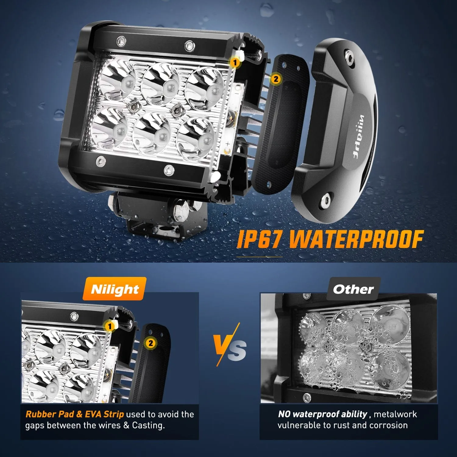 18W 4 Inch Blue Spot LED light Pod (Pair)