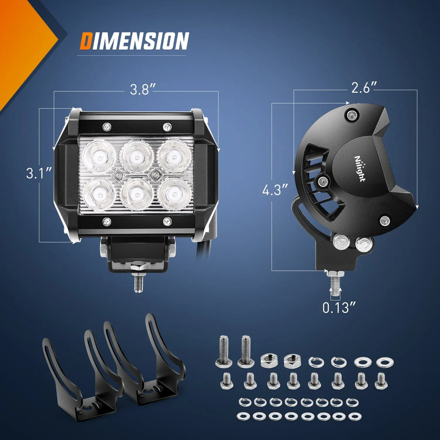 18W 4 Inch Blue Spot LED light Pod (Pair)