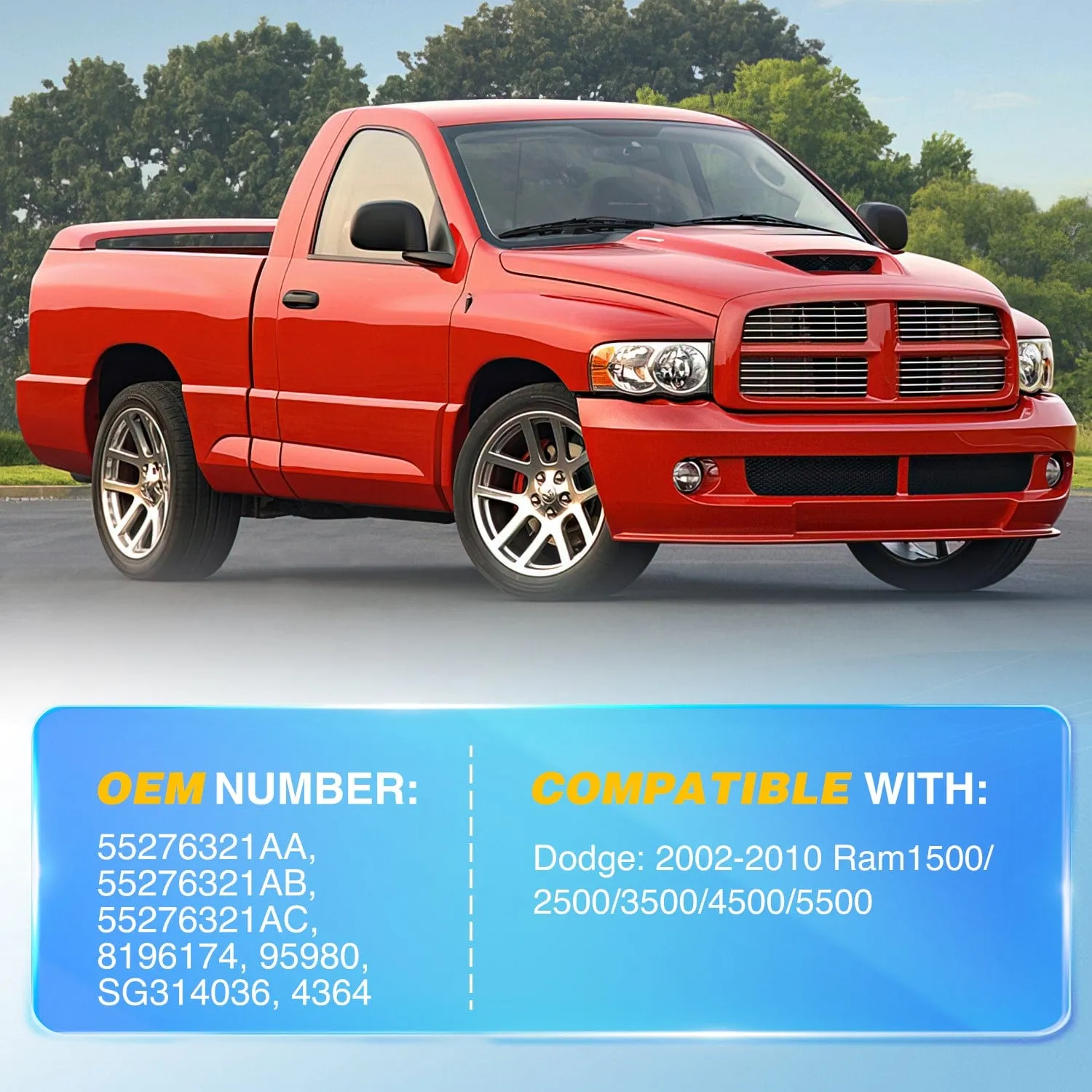 2 PCS Lift Support Struts Replacement for 2002-2010 Dodge Ram 1500 2500 3500 4500 5500 Front Hood Gas Springs Shock Rods
