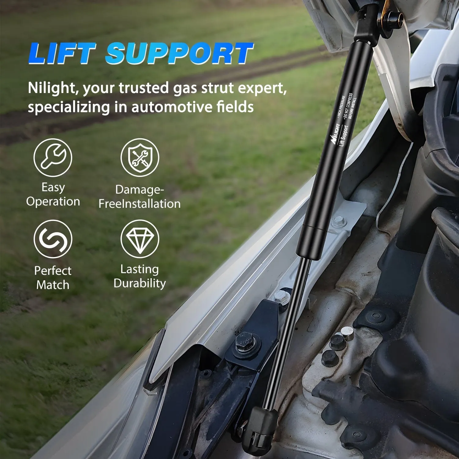 2 PCS Lift Support Struts Replacement for Acura MDX 2007-2013 Front Hood Gas Springs Shock Rods