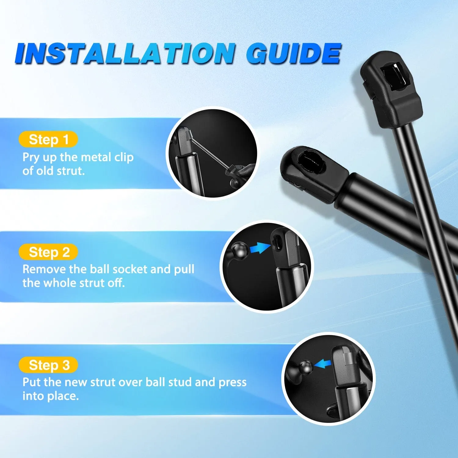 2 PCS Lift Support Struts Replacement for Acura MDX 2007-2013 Front Hood Gas Springs Shock Rods