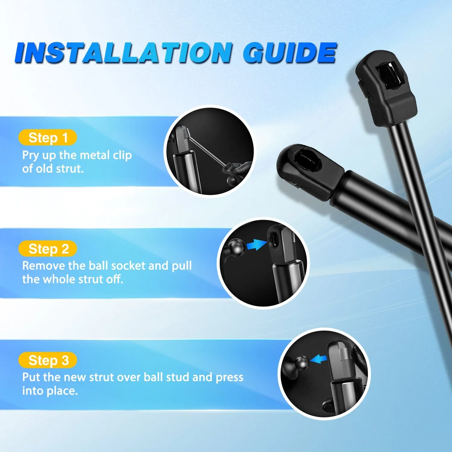 2 PCS Lift Support Struts Replacement for Ford Explorer 2002-2010 Front Hood Gas Springs Shock Rods
