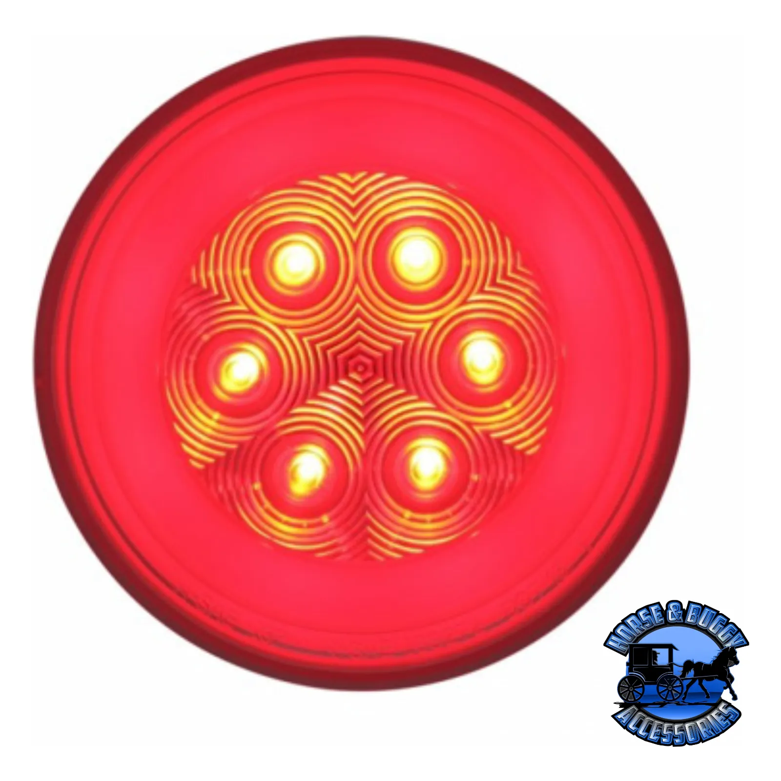 21 LED 4" Round GloLight (Stop, Turn & Tail) - Red LED/Clear Lens