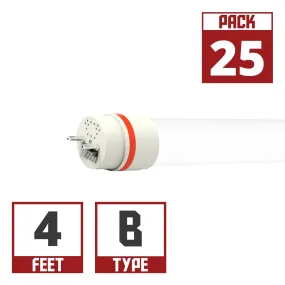 25 Pack - 4ft LED T8 Tube, 2200 Lumens, 3000K to 6500K, Ballast Bypass, Single|Dual End