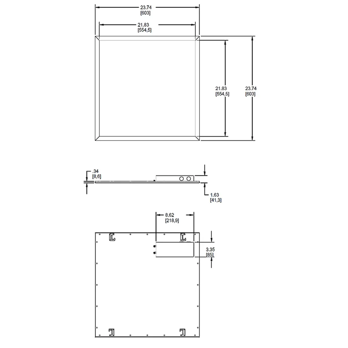 2x2 LED Flat Panel Light, 40 Watts Adjustable, 35K/40K/50K, 120/277V