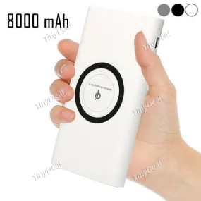 3 in 1 8000Mah Qi Wireless Charger Power Bank and Qi Wireless Portable Charger for iPhone x 8 8 Plus Samsung Galaxy S6 7 8