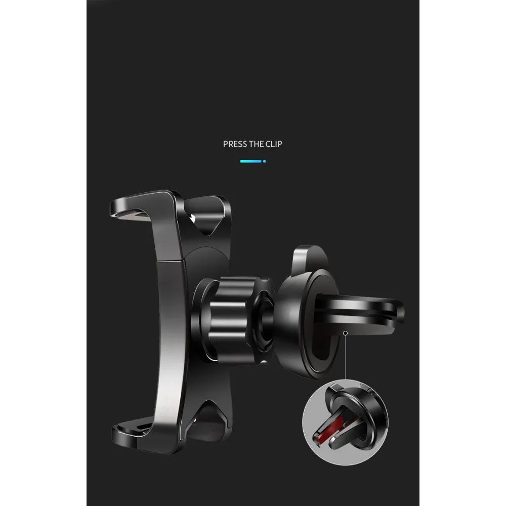 3 in 1 Car GPS Smartphone Holder: Dashboard / Visor Clamp   AC Grid Clip for Freetel Samurai Rei / Arsenal VR One - Black