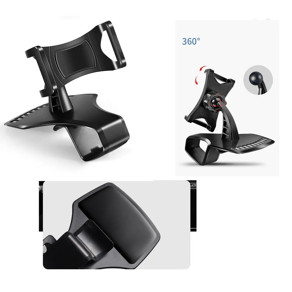 3 in 1 Car GPS Smartphone Holder: Dashboard / Visor Clamp   AC Grid Clip for Freetel Samurai Rei / Arsenal VR One - Black