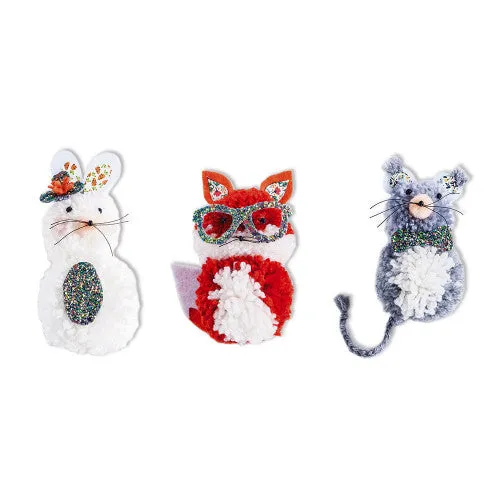 3 Little Animals Pom Pom Kit