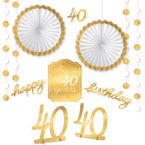 40th Golden Age Birthday Room Decorating Kit