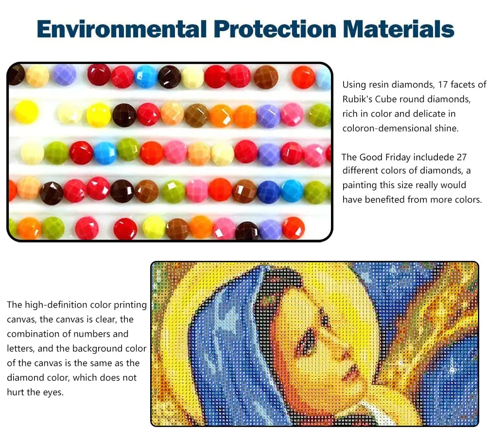 5D DIY Diamond Painting Kits for Adults, Full Drill Painting Cross Stitch by Number Kit, Crystal Rhinestone Embroidery Pictures Arts Craft for Home Wall Decor Gift (Virgin Mary)