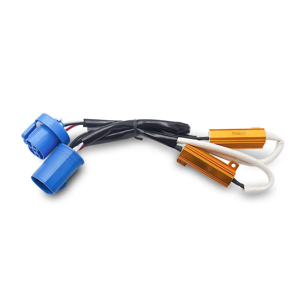 9007 (HB5) HID & LED 50W 6Ohm Resistor Relay Kit Wiring Harness Adapter