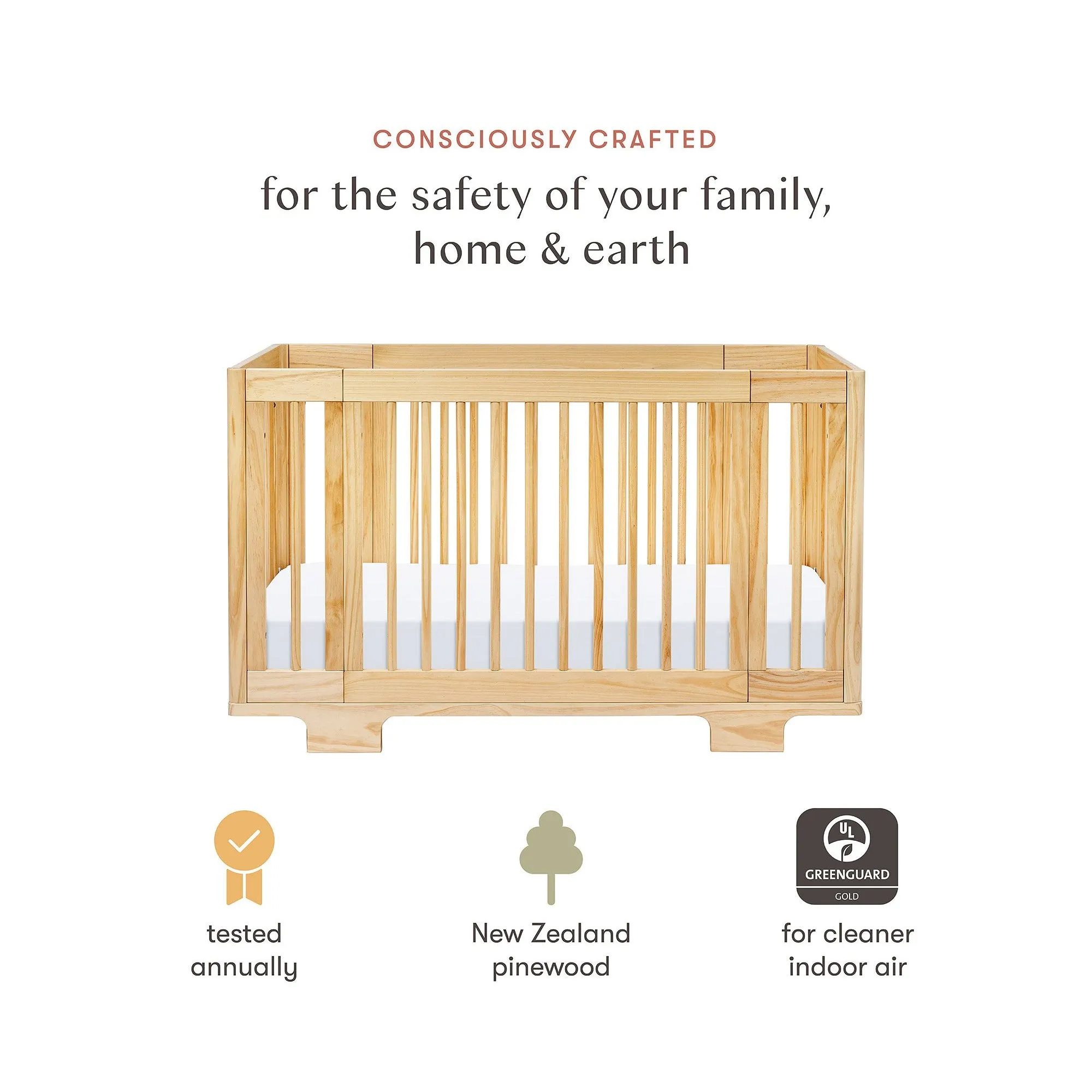 BABYLETTO Yuzu 8-in-1 Convertible Crib with All-Stages Conversion Kits