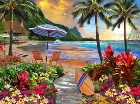 Beautiful Beach Setting - Scenic Diamond Painting, Full Round/Square 5D Diamonds