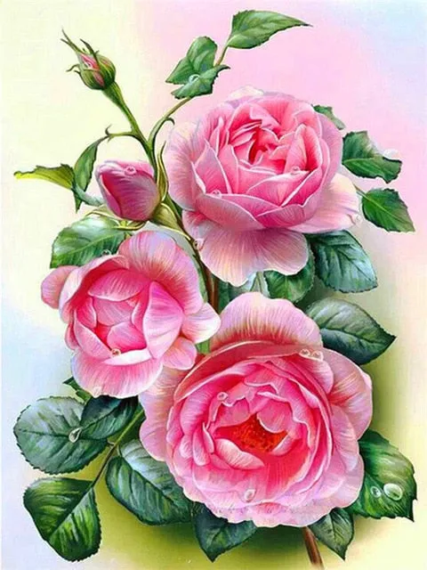 Beautiful Colored Roses | Floral Diamond Painting Kit | Full Round/Square Drill 5D Rhinestones Embroidery | DIY Diamond Kit