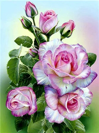 Beautiful Colored Roses | Floral Diamond Painting Kit | Full Round/Square Drill 5D Rhinestones Embroidery | DIY Diamond Kit