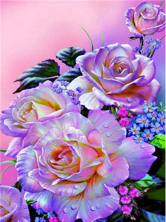 Beautiful Colored Roses | Floral Diamond Painting Kit | Full Round/Square Drill 5D Rhinestones Embroidery | DIY Diamond Kit