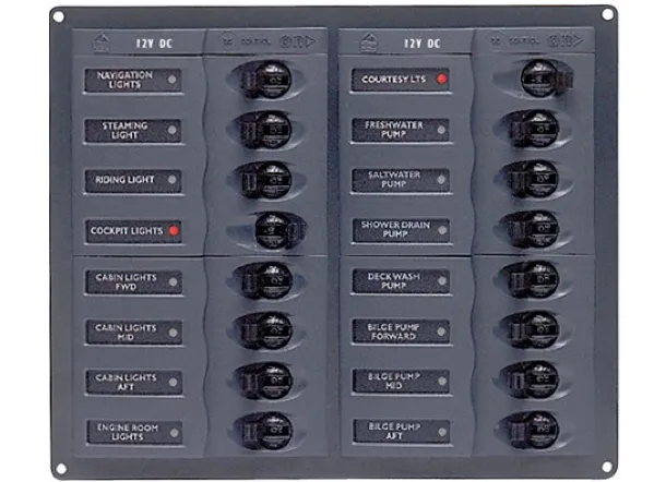 BEP 12V DC Circuit Breaker Panel 24 Way - Vertical - No Meters
