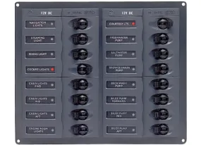 BEP 12V DC Circuit Breaker Panel 24 Way - Vertical - No Meters