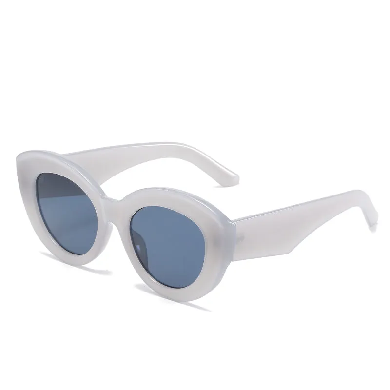 Big frame cat eye fashion jelly color striped cool sunglasses