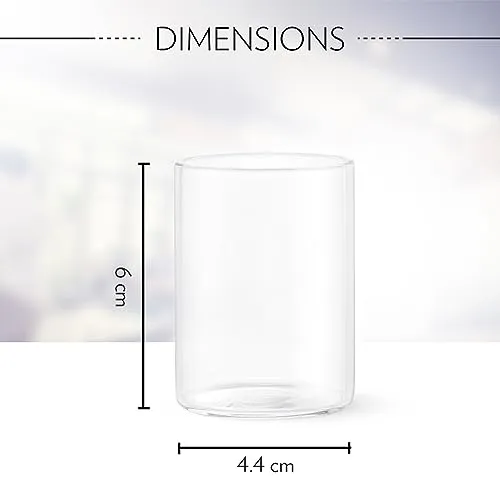 BOROSIL Shot Glasses, Borosilicate Glass, 60 ml, Set of 6, for Home Bar, for Shot, Wine Tasting, Vodka, Tequila, Liquor