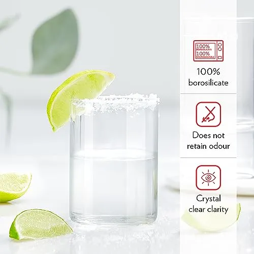 BOROSIL Shot Glasses, Borosilicate Glass, 60 ml, Set of 6, for Home Bar, for Shot, Wine Tasting, Vodka, Tequila, Liquor