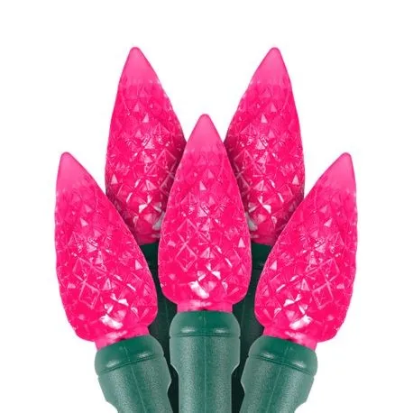 C6 LED Christmas Lights 50L Pink