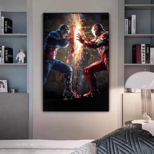 Captain America And Iron Man - Superhero Diamond Painting, Full Round Square 5D Diamonds