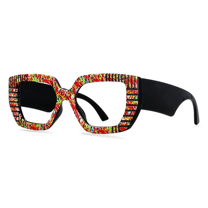 CCspace Women's Full Rim Large Square Plastic Reading Glasses R57095