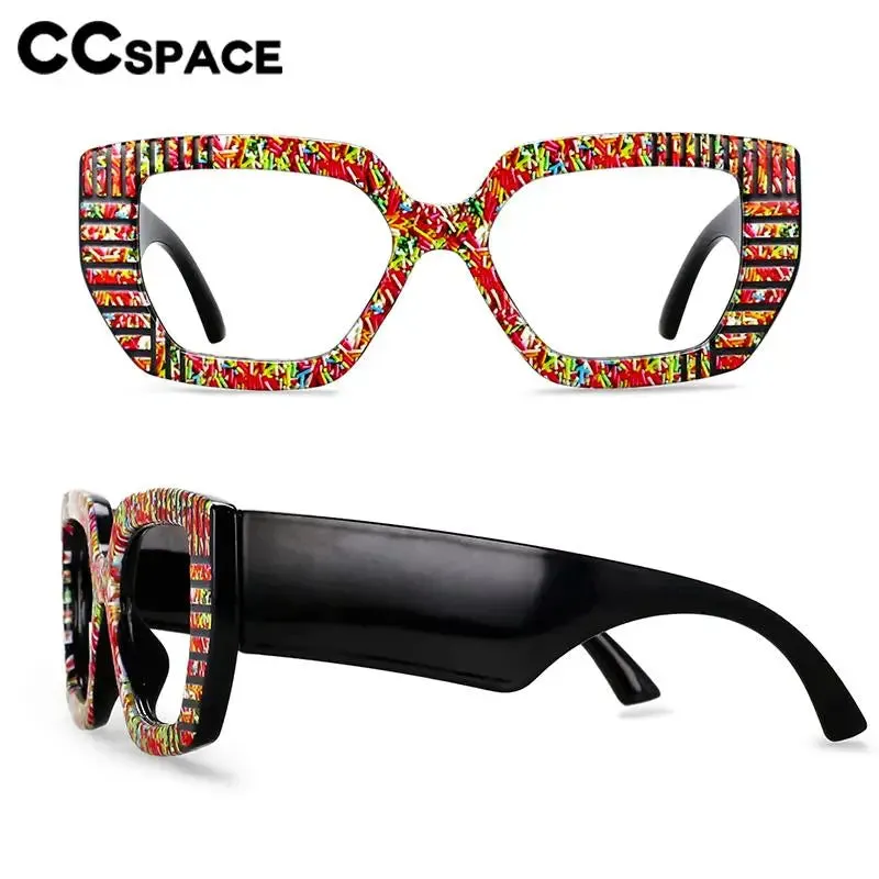 CCspace Women's Full Rim Large Square Plastic Reading Glasses R57095