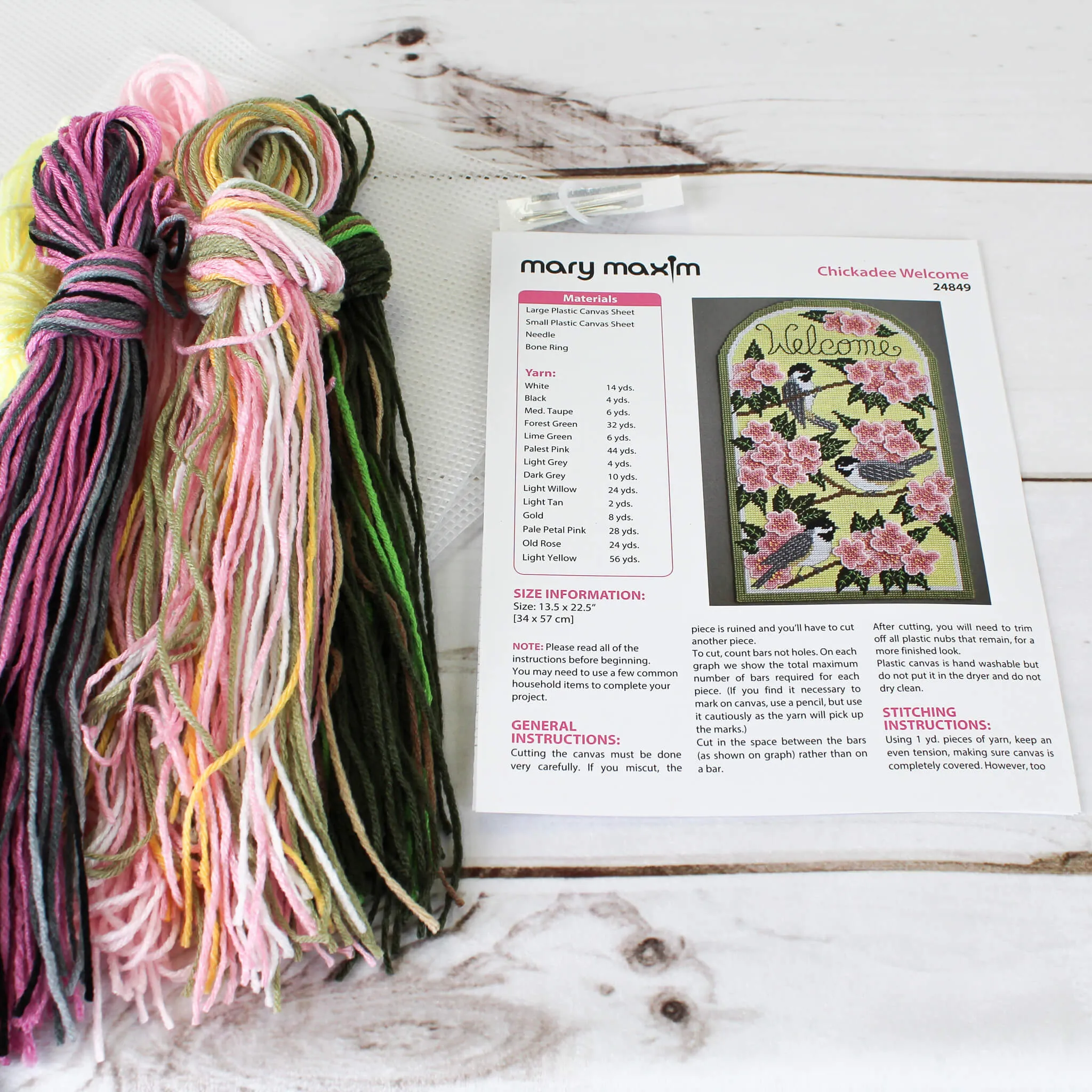 Chickadee and Apple Blossom Plastic Canvas Ensemble