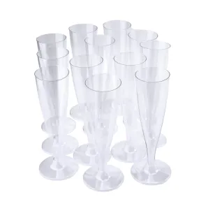 Clear Plastic Champagne Glasses, 7-Inch, 12-Count