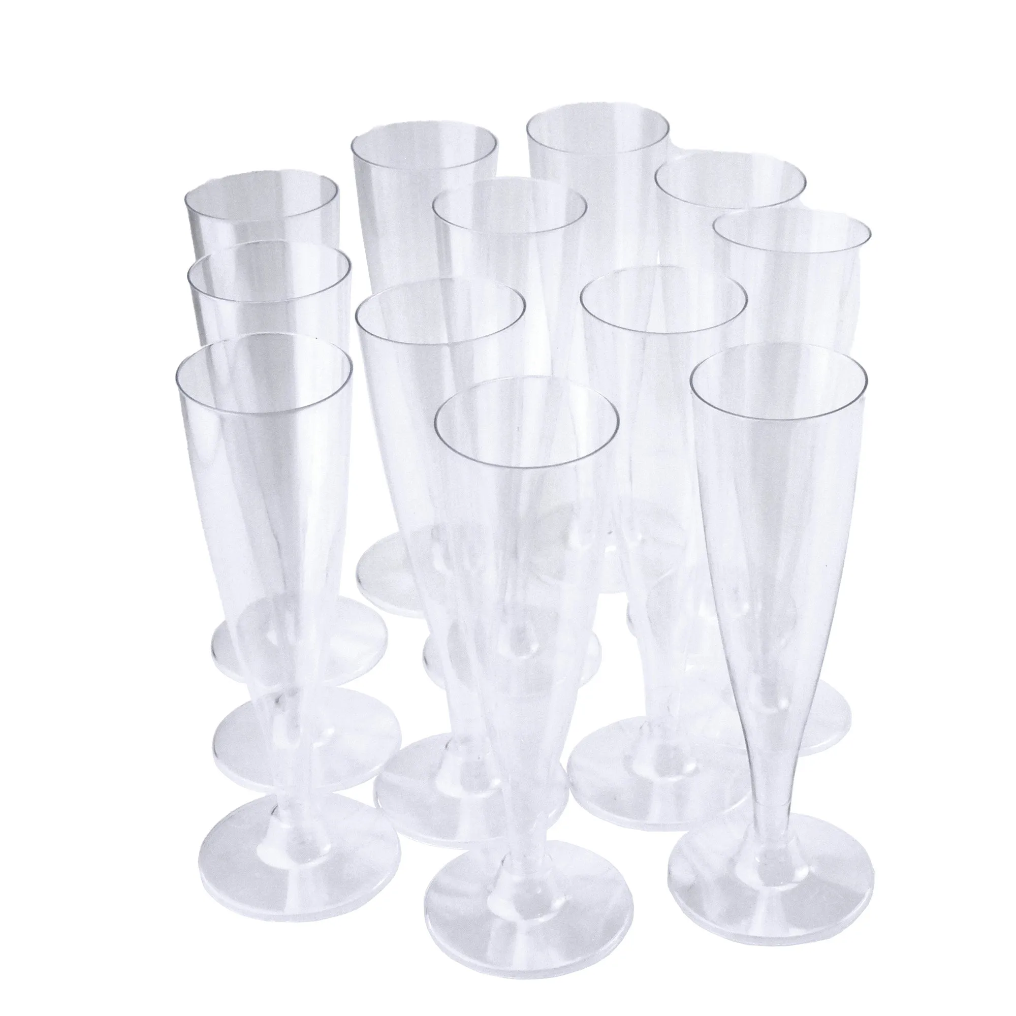 Clear Plastic Champagne Glasses, 7-Inch, 12-Count