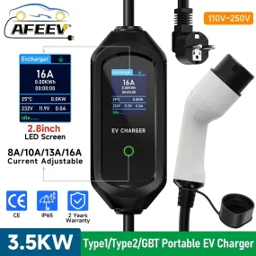 Color: PURPLE - AFEEV Portable EV Charger Type2 IEC62196-2 16A
