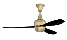 Craftmade BRD52SB3-FB - 52 Inch Ceiling Fan w/Blades & Light Kit Polished Nickel/Flat Black