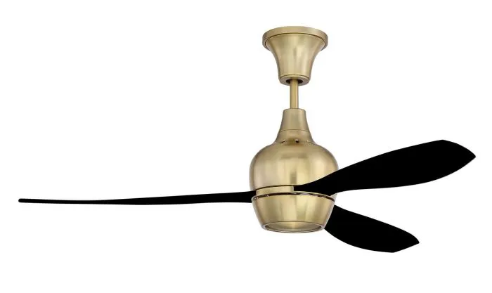 Craftmade BRD52SB3-FB - 52 Inch Ceiling Fan w/Blades & Light Kit Polished Nickel/Flat Black