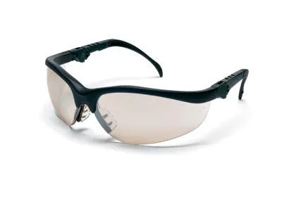 Crews Klondike Plus Safety Glasses With Black Frame And Clear Polycarbonate Duramass AF4 Anti-Scratch Anti-Fog Indoor/Outdoor Mirror Lens