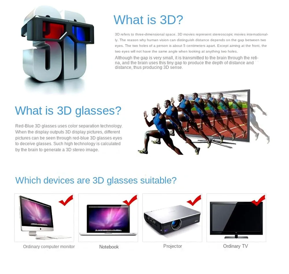 CRONY Red and blue master image lovely animal virtual reality 3d movies vr glasses 3D glasses For the projector