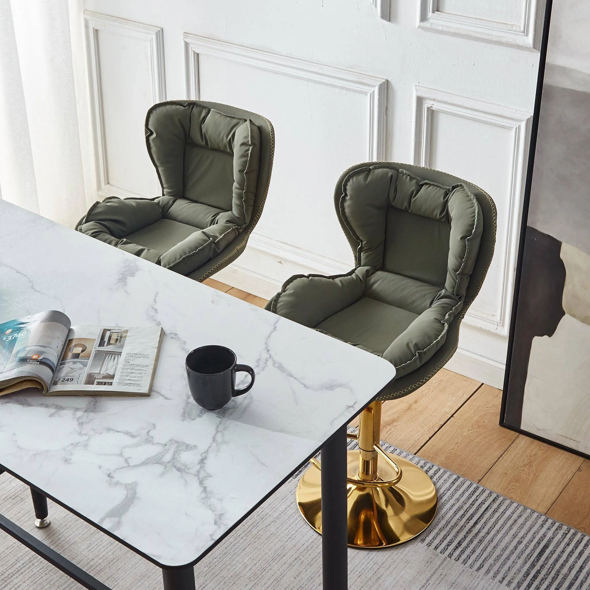 Dahlia Gold Plate Bar stool 2-in-1 box - CR-KJC097