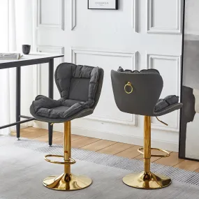Dahlia Gold Plate Bar stool 2-in-1 box - CR-KJC097