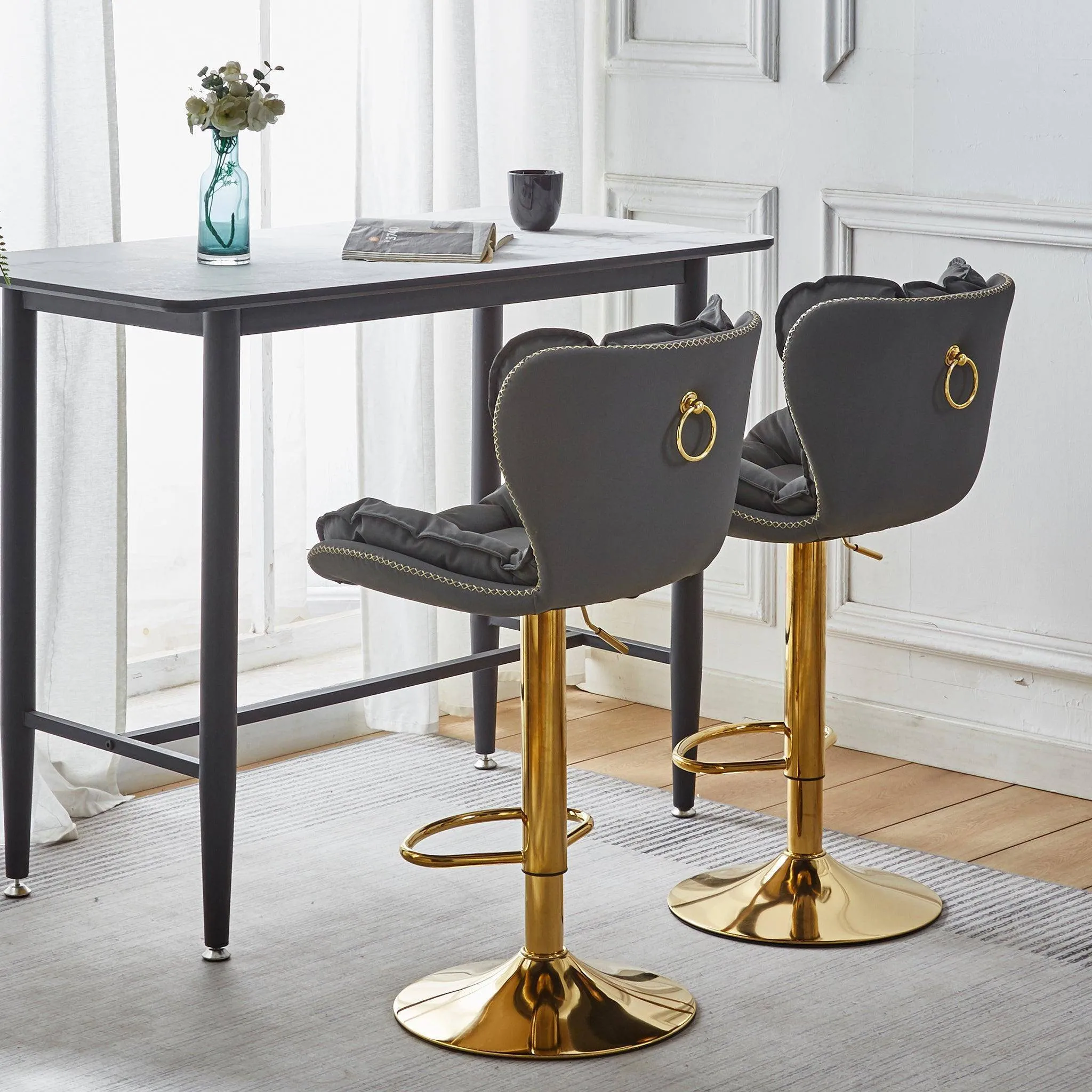 Dahlia Gold Plate Bar stool 2-in-1 box - CR-KJC097