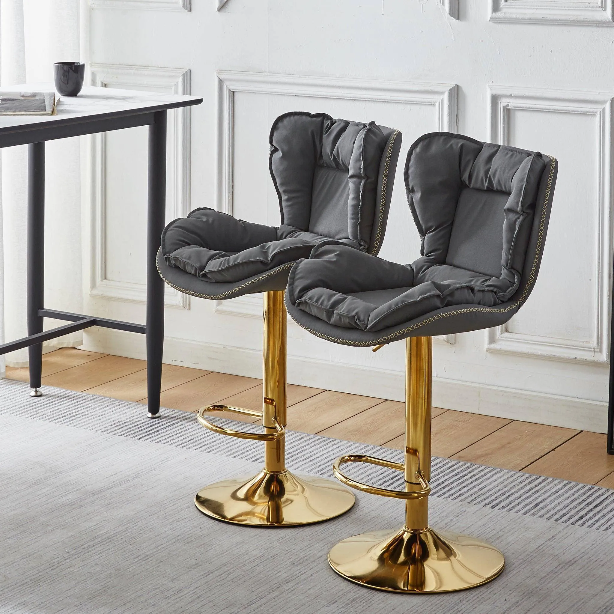 Dahlia Gold Plate Bar stool 2-in-1 box - CR-KJC097