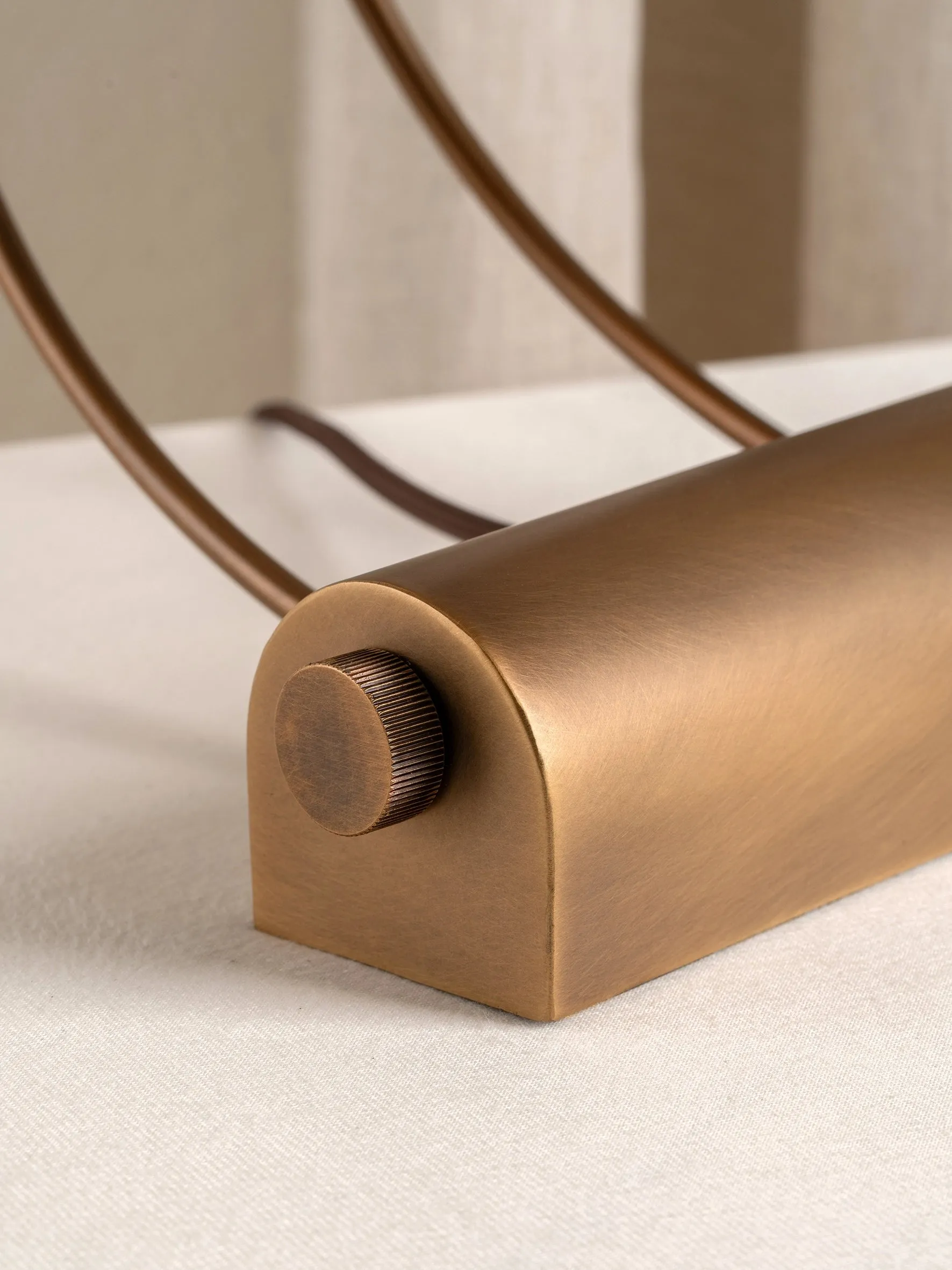 Deska - aged brass and linen task lamp