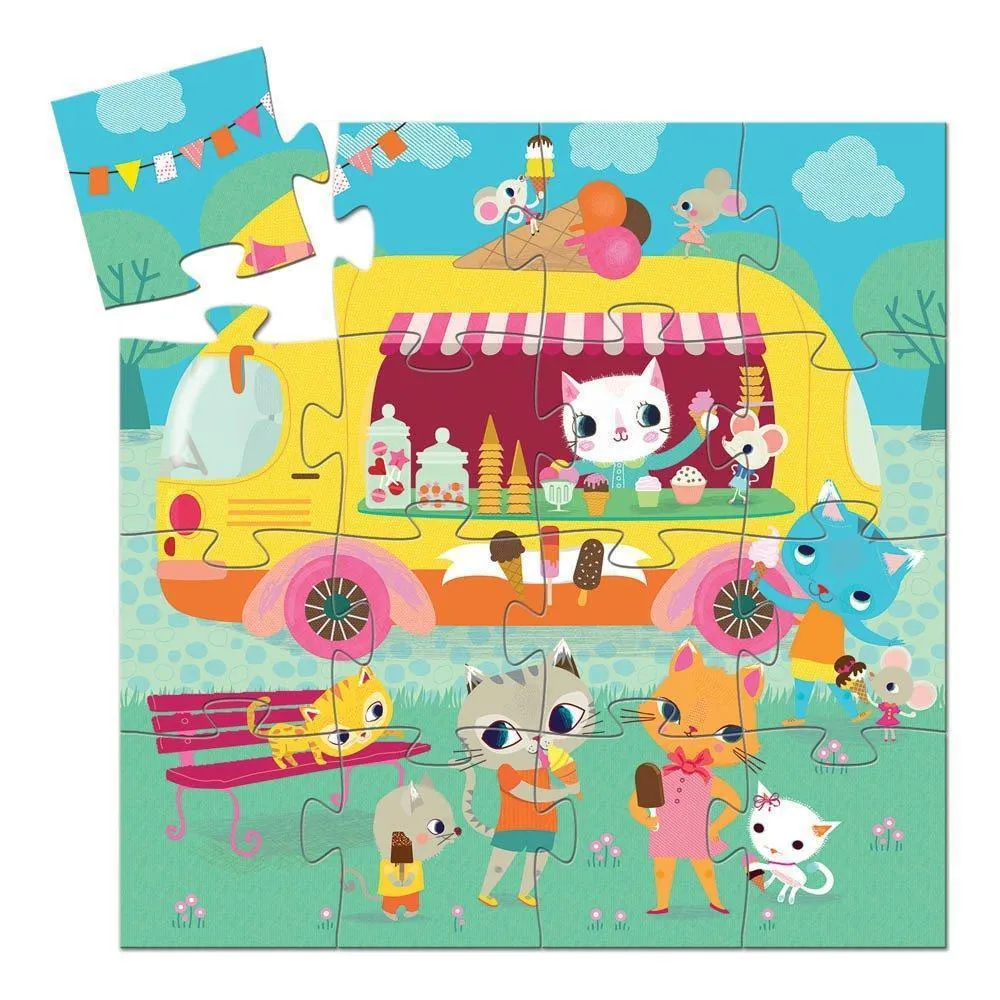 Djeco - Ice Cream Truck 16-piece jigsaw puzzle