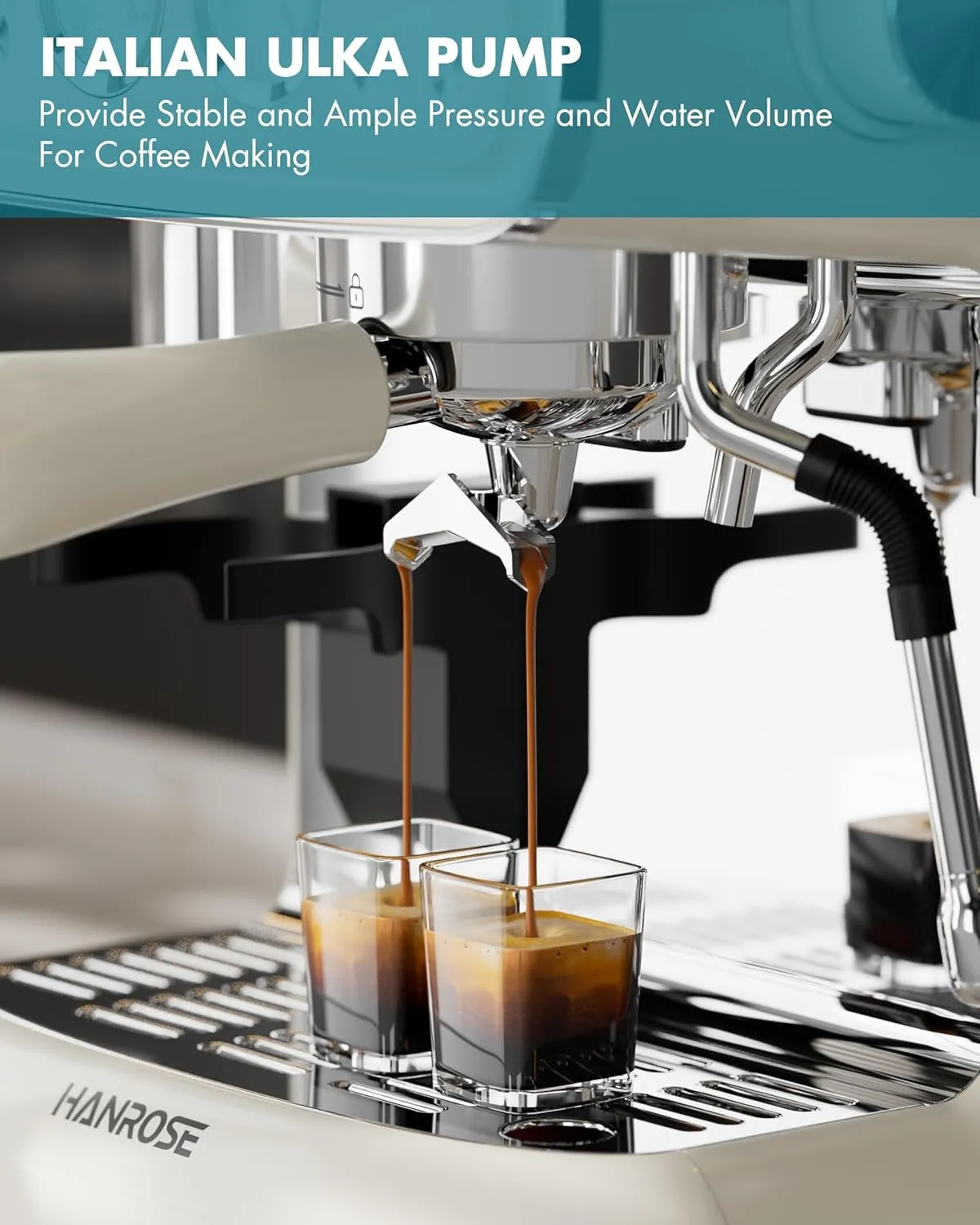 Espresso Machine with Grinder, 20 Bar Espresso Machine with Milk Frother Steam Wand – All in One Espresso
