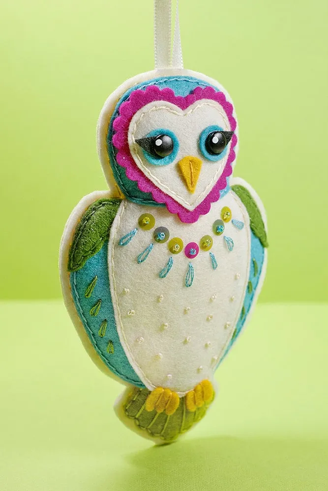 Fletcher, Cecil, and Orville Set of 3 Owl Felt Ornaments PDF Patterns