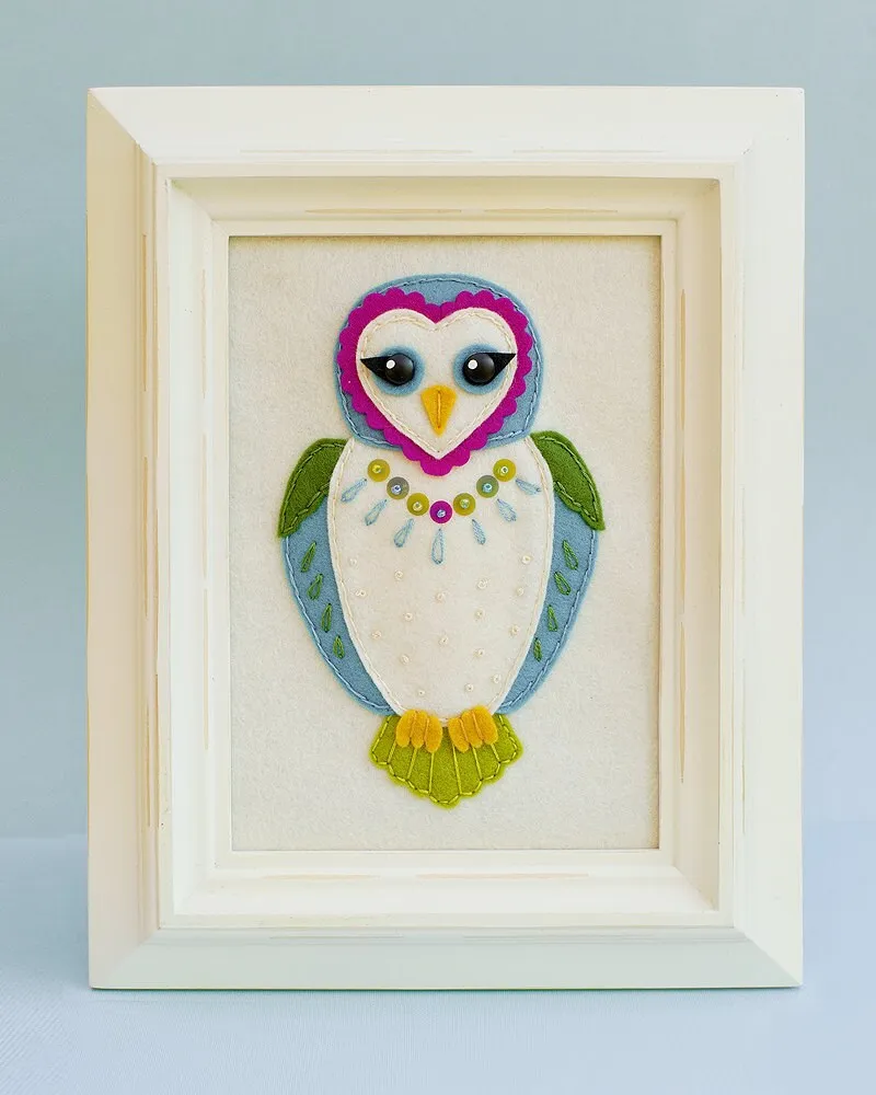 Fletcher, Cecil, and Orville Set of 3 Owl Felt Ornaments PDF Patterns